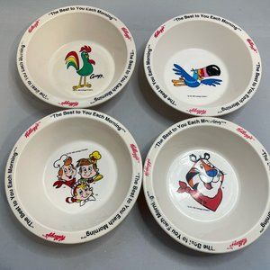 Vintage Kellogg’s Cereal Bowls From 1995 Set of All Four Great Condition!